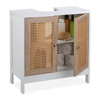 Szafka Pod Umywalkę Podumywalkowa Łazienkowa Biała Rattanowe Drzwi