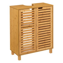 Szafka pod umywalkę z bambusowymi drzwiami SICELA, 60 x 28 x 80 cm