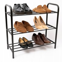 Szafka Półka na Buty Regał Loft Czarna 3-Poziomowa Metalowa Arventa Style