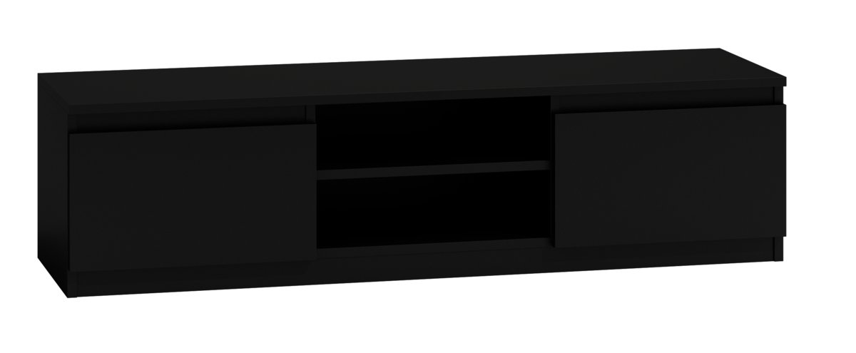 Szafka RTV 140 Malwa Czarna Stolik Pod Telewizor Tv Czarny 140X40X36 Cm Topeshop
