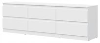 SZAFKA RTV 190 cm KOMODA 6 Szuflad BIAŁA MAT STERN TV-6YA Salonu Sypialni MEBLE-CRAFT