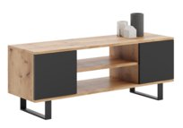 Szafka RTV FOCUS stolik pod TV komoda 155 cm loft dąb craft złoty - czarny