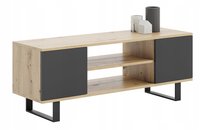 Szafka RTV FOCUS Stolik TV Komoda Loft 135cm dąb artisan czarny