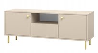 Szafka RTV, komoda VENUS stojąca kaszmir, stolik TV 137 cm złote nogi, szuflada