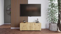 Szafka RTV Stojąca KOLDER Szerokość 100 cm Dąb Artisan Ryflowany Front Do Salonu KL-01-DAR