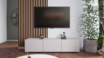 Szafka RTV Stojąca KOLDER Szerokość 150 cm Cashmere Ryflowany Front Do Salonu KL-02-CAH