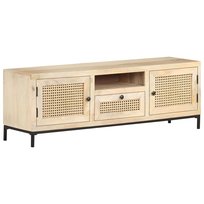 Szafka TV Mango Rustykalna 120x30x40cm, bielona