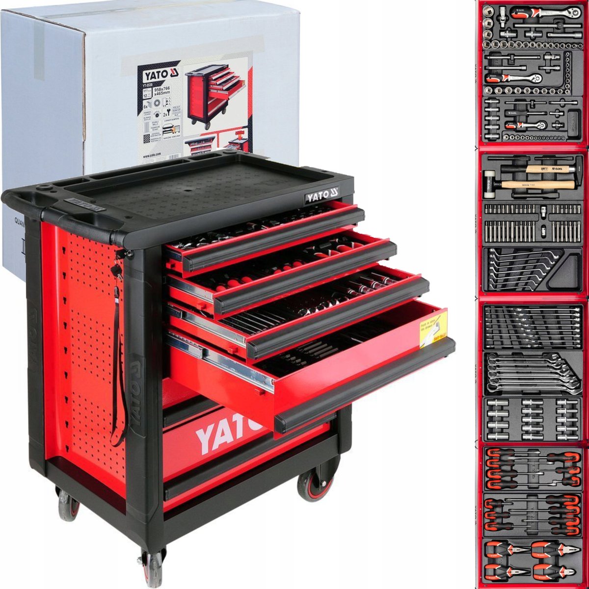 Szafka warsztatowa i 177 szt narzędzi YATO YT-5530