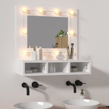 Szafka z lustrem i oświetleniem LED, biała, 60x31,5x62 cm - vidaXL