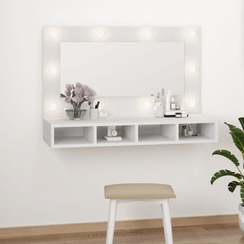 Szafka z lustrem i oświetleniem LED, biała, 90x31,5x62 cm - vidaXL