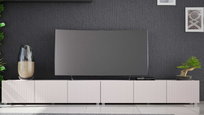 Szafki Rtv Stojące Kolder 2W1 Szerokość 300 Cm Cashmere Ryflowany Front Do Salonu Kl-02-Cah