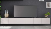 Szafki Rtv Wiszące Kolder 2W1 Szerokość 300 Cm Cashmere Ryflowany Front Do Salonu Kl-02-Cah