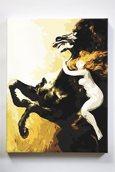 Szał uniesień, kobieta, koń, malarstwo, malowanie po numerach - Akrylowo