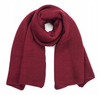 Szalik Damski Zimowy Miękki Bordowy Klasyczny Elegancki Casualowy Polski