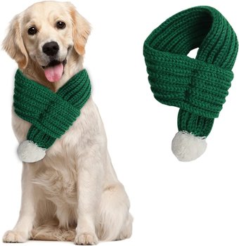 Szalik świąteczny dla psa, czerwony szalik świąteczny dla psa, bandany z szalikiem Mikołaja dla psa i kota, świąteczny ubiór dla psa (L, zielony) - Inna marka