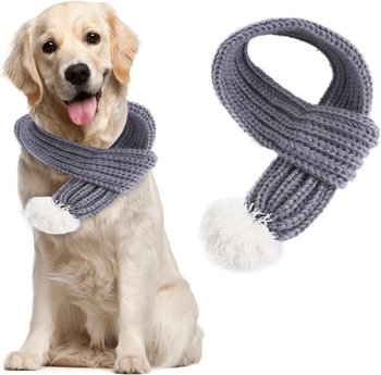 Szalik świąteczny dla psa, czerwony szalik świąteczny dla psa, bandany z szalikiem Mikołaja dla psa i kota, świąteczny ubiór dla psa (rozmiar L, szary) - Inna marka