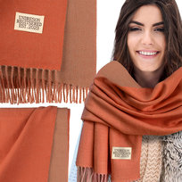 SZALIK SZAL DAMSKI ZIMOWY CIEPŁY DUŻY Elegancki Dwustronny Z Frędzlami