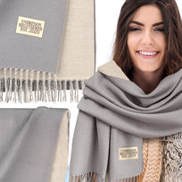 SZALIK SZAL DAMSKI ZIMOWY CIEPŁY DUŻY Elegancki Dwustronny Z Frędzlami