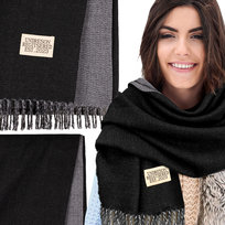 SZALIK SZAL DAMSKI ZIMOWY CIEPŁY DUŻY Elegancki Dwustronny Z Frędzlami