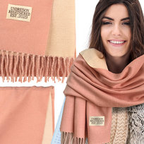 SZALIK SZAL DAMSKI ZIMOWY CIEPŁY DUŻY Elegancki Dwustronny Z Frędzlami