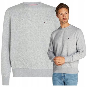 Szara Bluza Męska Basic Tommy Hilfiger Bez Kaptura Premium Bawełna r.M - Tommy Hilfiger