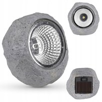 Szara lampka solarna w postaci kamienia do ogrodu 3655 LVT