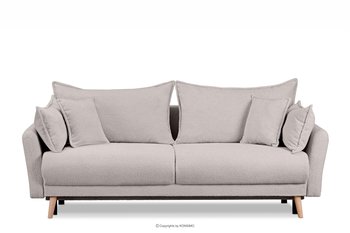Szara sofa z funkcją spania w tkaninie baranek BELMOS Konsimo - Konsimo