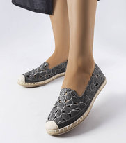 Szare ażurowe espadryle Lamarre-37