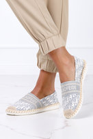 Szare espadryle z napisami slip on Casu NB538P-37 Casu
