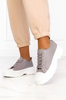 Szare trampki na platformie damskie buty sportowe sznurowane Casu ZY202-26-37