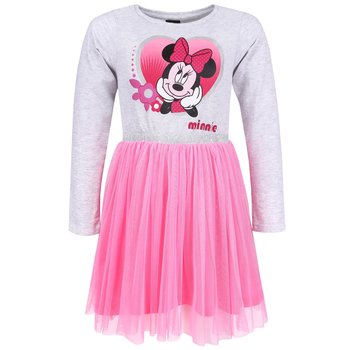 Szaro-różowa sukienka z tiulem na długi rękaw Myszka Minnie DISNEY 8-9 lat 128-134 cm - Disney