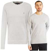 Szary Sweter Męski Premium Elegancki Tommy Hilfiger Bawełna Ładny r.M