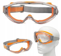 SZCZELNE OKULARY GOGLE OCHRONNE BHP WARSZTATOWE PRZECIWODPRYSKOWE 360*