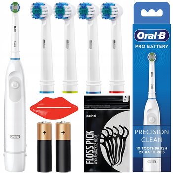 Szczoteczka elektryczna ORAL-B DB5 Pro Battery - niebieska zestaw z końcówkami DailyClean i Precision Clean dla zdrowych dziąseł i bielszych zębów - Oral-B