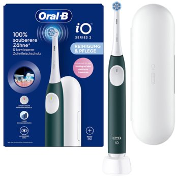 Szczoteczka elektryczna ORAL-B iO Series 2 - Forest Green technologia iO mikrowibracje etui podróżne 3 tryby czyszczenia ochrona dziąseł timer bateria 2 tygodnie - Oral-B