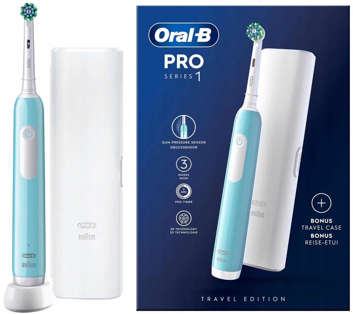 Szczoteczka Elektryczna Oral B Pro 1 Cross Action Etui Niebieska