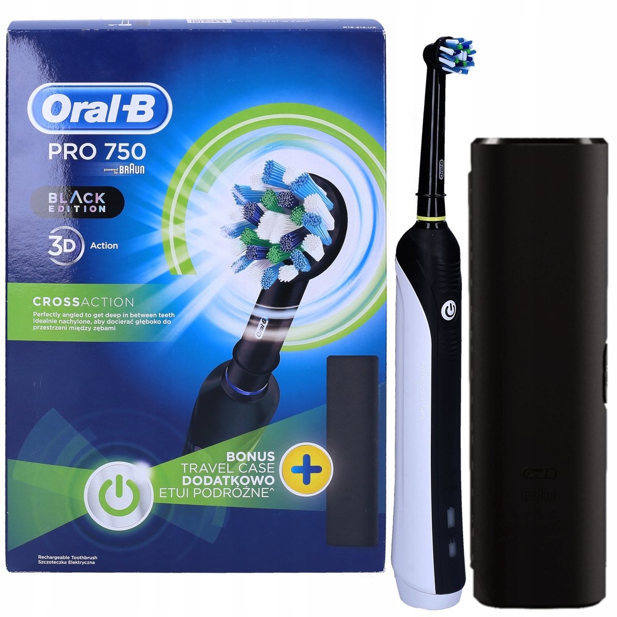 Szczoteczka Elektryczna OralB Pro 750 Czarna Etui OralB AGD Sklep