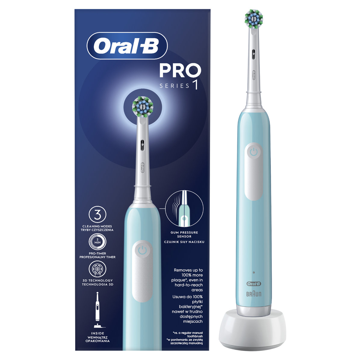 Szczoteczka Elektryczna ORAL-B PRO1 CrossAction Blue - Oral-B | AGD ...