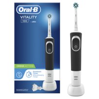 Szczoteczka elektryczna ORAL-B Vitality D100 - CrossAction Black usuwanie płytki nazębnej technologia 2D końcówka rotacyjna oscylacyjna wybielanie zębów
