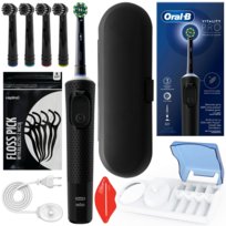 Szczoteczka elektryczna ORAL-B Vitality PRO, 1 szt - czarna zestaw z końcówkami etui i podstawką do zębów rotacyjna akumulatorowa