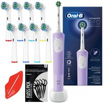 Szczoteczka elektryczna ORAL-B Vitality PRO D103 - biała końcówki Cross Action DailyClean 3 tryby timer bateria zestaw z akcesoriami