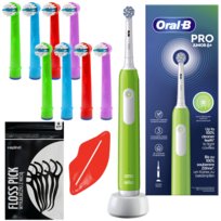 Szczoteczka Oral-B Pro Junior 6+ Zielona + 8x Końcówka Zamienna Eb-10 a Color