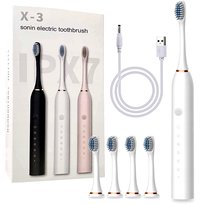 Szczoteczka Soniczna do Zębów Elektryczna Zestaw 4 końcówki Biała