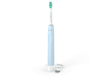 Szczoteczka soniczna PHILIPS Sonicare 2100 HX3651/12 - biała cicha 31000 ruchów USB 14 dni pracy delikatna dla dziąseł usuwanie płytki ProResults Easy-Start szczoteczka elektryczna - Philips