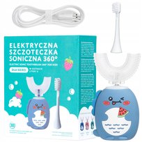 Szczoteczka Soniczna SIMED Dla Dzieci 360 U-Shape 2W1 Niebieska