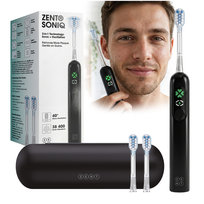 Szczoteczka soniczna ZENT® SoniQ 2.0 z technologią Dual-Motion™, 38 400 wibracji/min, 4 tryby pracy, timer 2 min, ładowanie USB-C, etui podróżne, Czarna