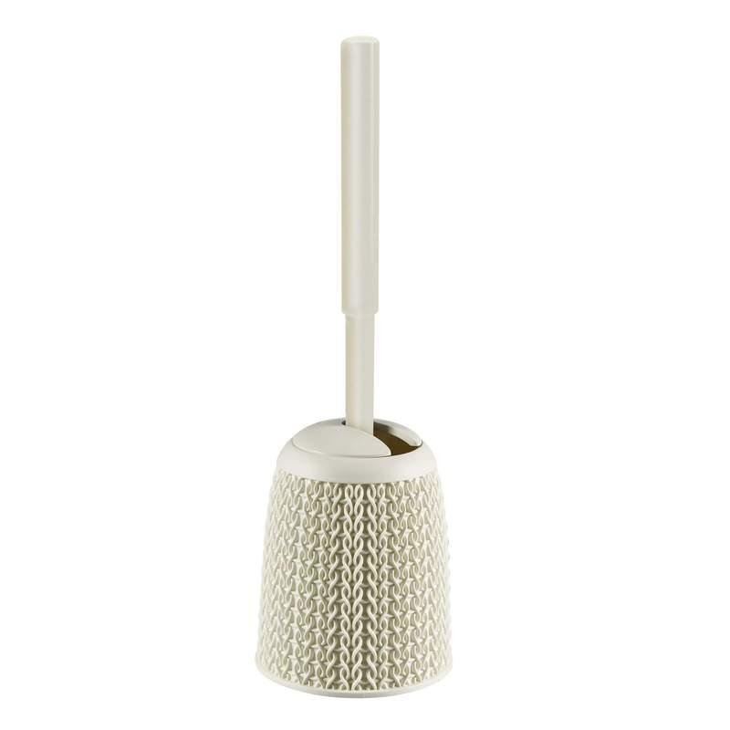 Szczotka do toalety CURVER Knit, kremowa, 14x14x43 cm