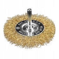 Szczotka Druciana Tarczowa 80Mm Drut Karbowany Mosiądzowany Trzpień 6Mm