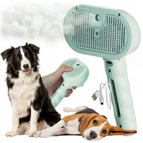 Szczotka parowa dla kota i psa do czyszczenia sierści psa i kota - zielony