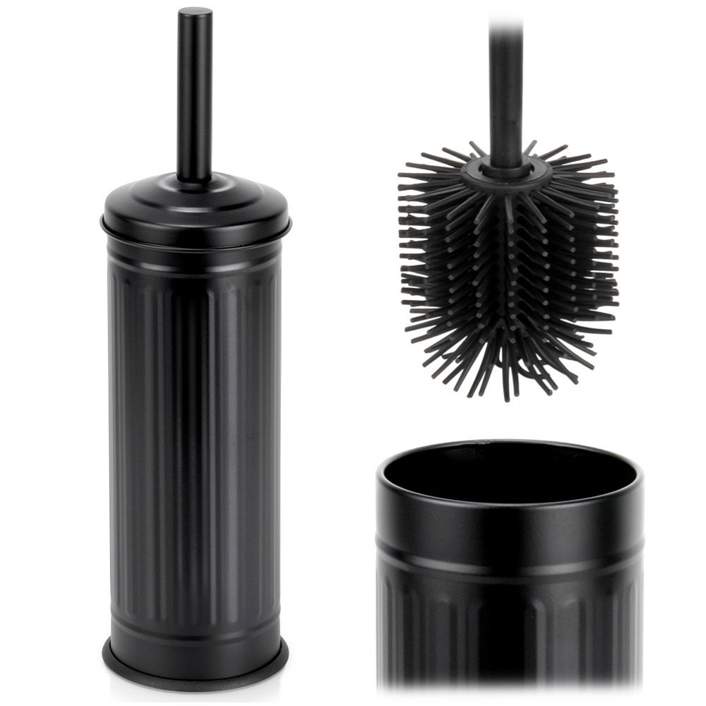 Artemis Artemis Szczotka Silikonowa Toaletowa Wc Pojemnik Stojak Ociekacz Czarna Łazienkowa